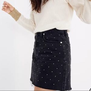 Rigid Denim A-Line Mini Skirt